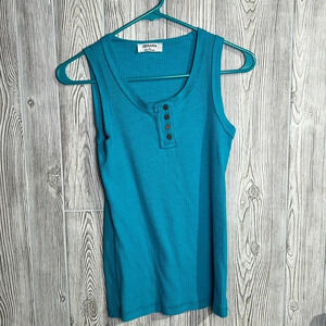 Women Zenana tank top teal size large ribbed